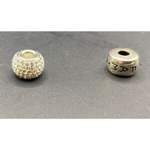 925 IBB Thai Designer Signed Sterling Silver Round Bead Charm Lot of 2